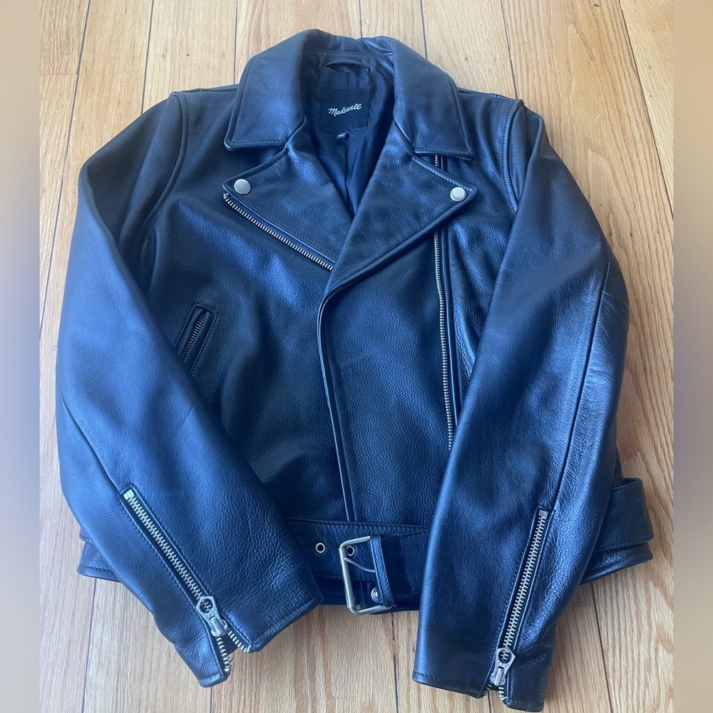 Madewell Black Leather Moto Jacket - Picture 5 of 10